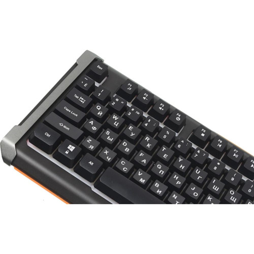 Клавиатура Oklick 710G BLACK DEATH черный/оранжевый USB Multimedia for gamer LED (476393)