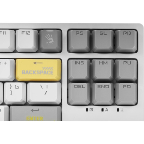 Клавиатура A4Tech Bloody S87 Energy механическая белый/желтый USB for gamer LED (S87 USB ENERGY WHITE)