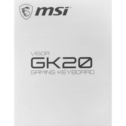 Клавиатура MSI VIGOR GK20 RU черный USB Multimedia for gamer LED (подставка для запястий)