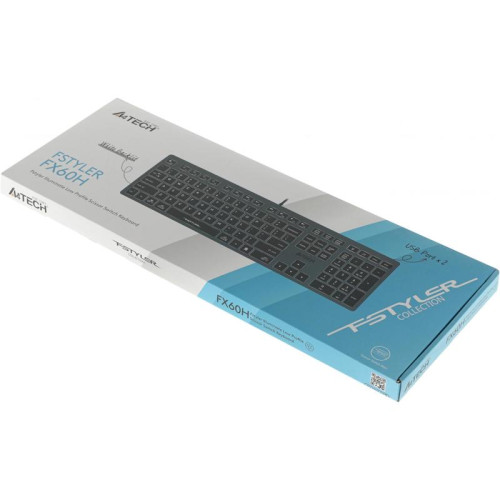 Клавиатура A4Tech Fstyler FX60H серый USB slim LED (FX60H GREY/WHITE)