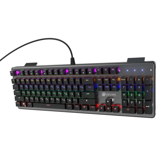 Клавиатура Oklick 970G Dark Knight механическая черный/серебристый USB for gamer LED