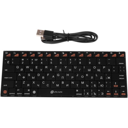Клавиатура Oklick 840S черный USB беспроводная BT slim (754787) Клавиатура Oklick 840S черный USB беспроводная BT slim (754787)