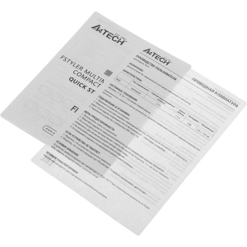 Клавиатура A4Tech Fstyler FK25 белый/серый USB slim