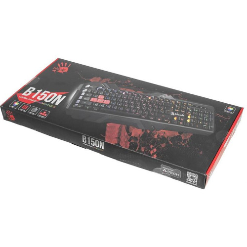 Клавиатура A4Tech Bloody B150N черный USB for gamer LED