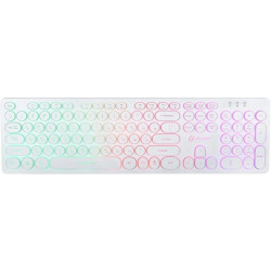 Клавиатура Oklick 420MRL белый USB slim Multimedia LED