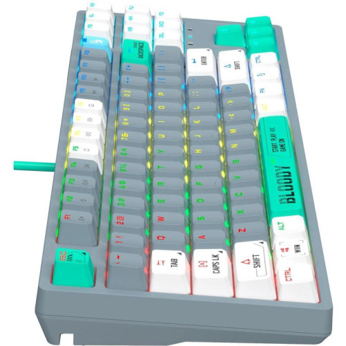 Клавиатура A4Tech Bloody S87 Energy механическая серый/зеленый USB for gamer LED (S87 USB ENERGY ASH)