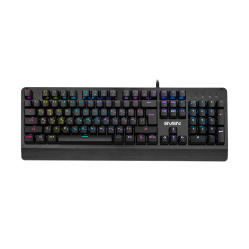 Механическая игровая клавиатура SVEN KB-G9700 (104 кл,+12Fn,RED switch, RGB, мет, корпус)