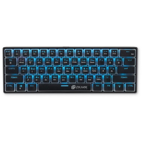 Клавиатура Oklick K763W механическая черный USB беспроводная BT/Radio Multimedia for gamer LED (1920548)