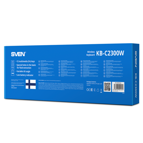 Беспроводная клавиатура SVEN KB-C2300W (2,4 GHz, 104кл.) Беспроводная клавиатура SVEN KB-C2300W (2,4 GHz, 104кл.)