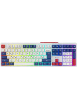 Клавиатура Oklick 725G белый/красный USB Multimedia for gamer LED (2070294)