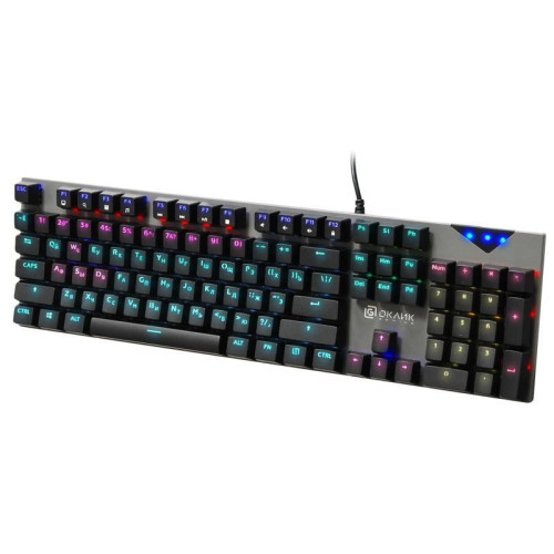 Клавиатура Oklick 935G RAGNAR механическая черный USB Multimedia for gamer LED (подставка для запястий)