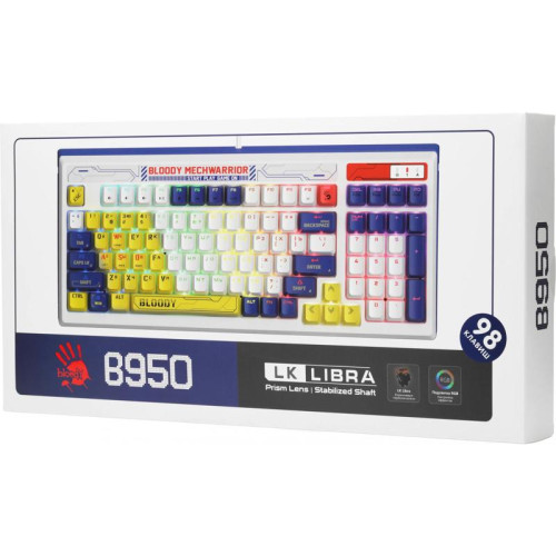 Клавиатура A4Tech Bloody B950 механическая синий USB for gamer LED (B950)
