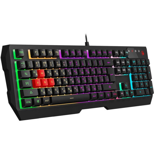 Клавиатура A4Tech Bloody B140N черный USB Multimedia for gamer LED (подставка для запястий) (B140N)