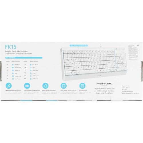 Клавиатура A4Tech Fstyler FK15 белый USB (FK15 WHITE)