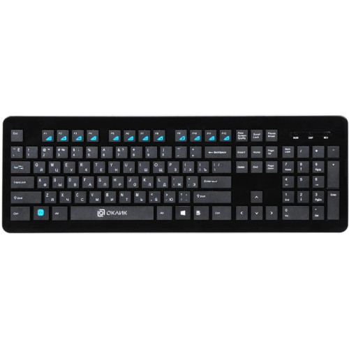 Клавиатура Oklick 870S черный USB беспроводная slim Multimedia
