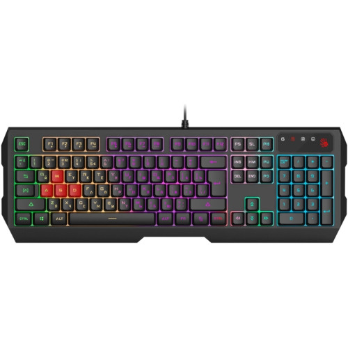 Клавиатура A4Tech Bloody B140N черный USB Multimedia for gamer LED (подставка для запястий) (B140N)