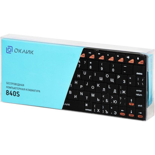 Клавиатура Oklick 840S черный USB беспроводная BT slim (754787) Клавиатура Oklick 840S черный USB беспроводная BT slim (754787)