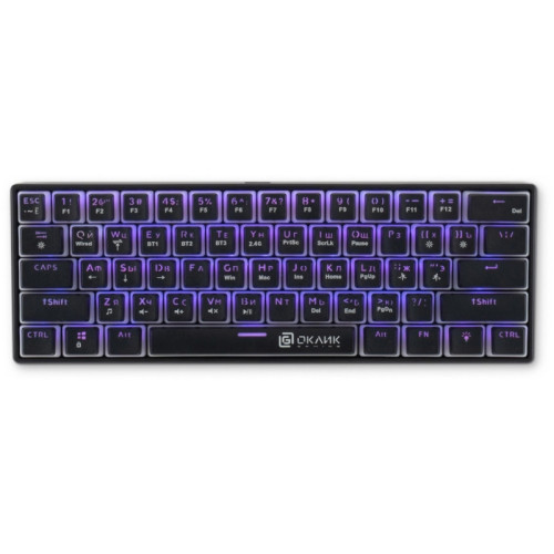 Клавиатура Oklick K763W механическая черный USB беспроводная BT/Radio Multimedia for gamer LED (1920548)