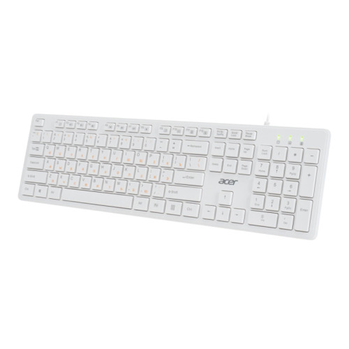Клавиатура Acer OKW123 белый USB Multimedia (ZL.KBDEE.00D)