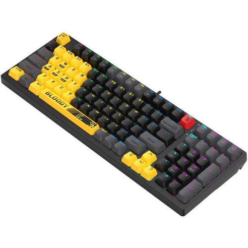 Клавиатура A4Tech Bloody S98 Sports Lime BLMS Plus механическая желтый/серый USB for gamer LED (S98 SPORTS LIME BLMS RED PLUS)