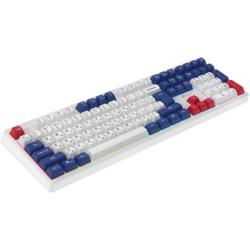 Клавиатура Oklick 725G белый/красный USB Multimedia for gamer LED (2070294)