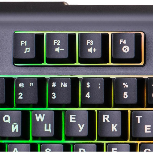 Клавиатура Oklick 717G BLACK DEATH черный/оранжевый USB Multimedia for gamer LED (476395)