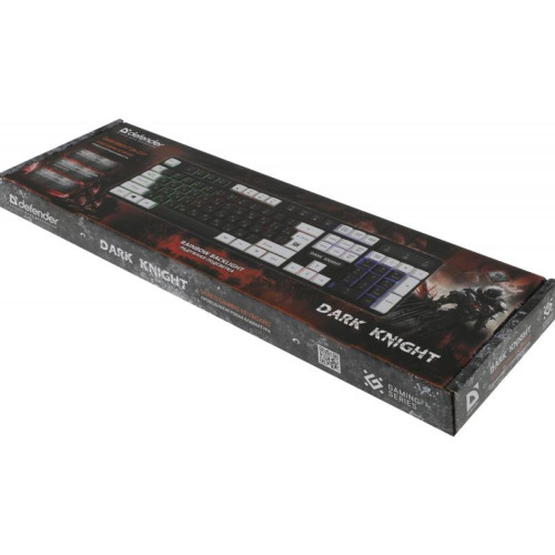 Клавиатура DEFENDER DARK KNIGHT GK-077 RU BL/WH 45077