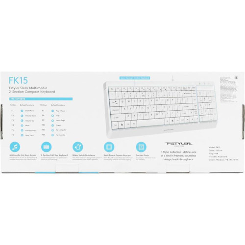 Клавиатура A4Tech Fstyler FK15 белый USB (FK15 WHITE)