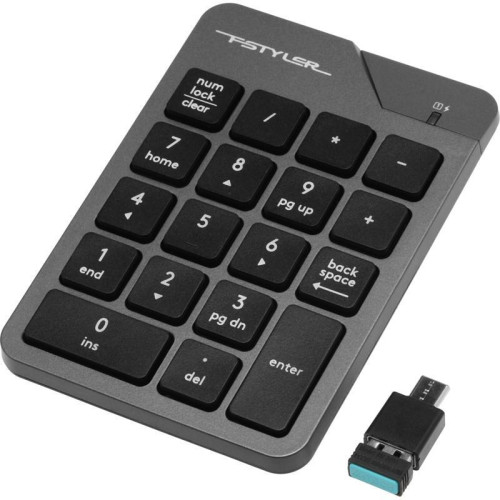 Числовой блок A4Tech FGK21C серый USB беспроводная slim для ноутбука Числовой блок A4Tech FGK21C серый USB беспроводная slim для ноутбука