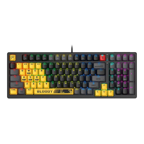 Клавиатура A4Tech Bloody S98 механическая желтый/серый USB for gamer LED (SPORTS LIME)