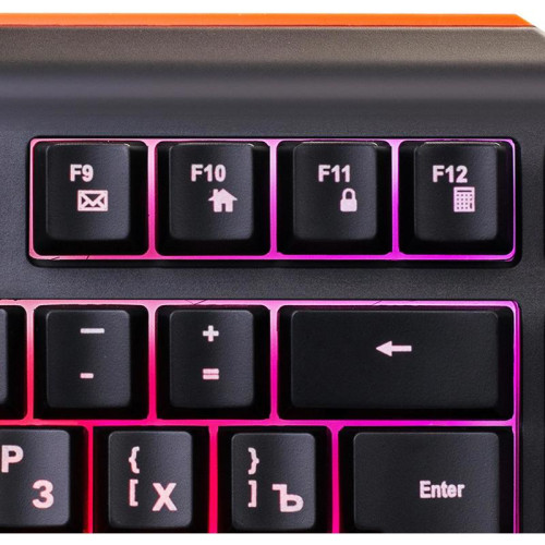 Клавиатура Oklick 717G BLACK DEATH черный/оранжевый USB Multimedia for gamer LED (476395)