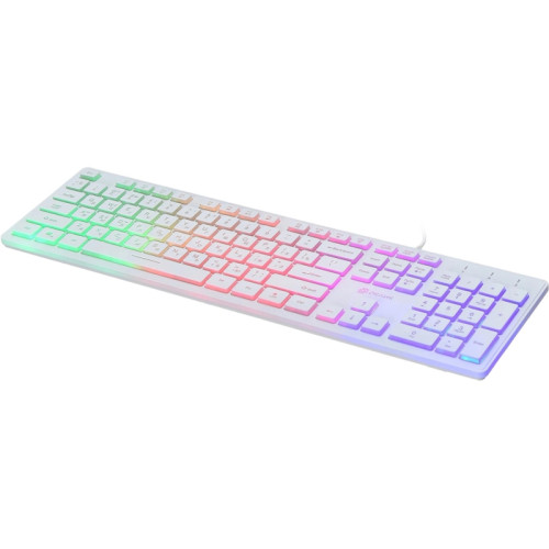 Клавиатура Oklick 550ML белый USB slim Multimedia LED