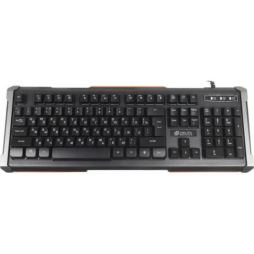 Клавиатура Oklick 717G BLACK DEATH черный/оранжевый USB Multimedia for gamer LED (476395)
