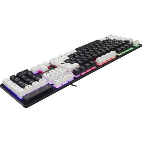 Клавиатура DEFENDER DARK KNIGHT GK-077 RU BL/WH 45077