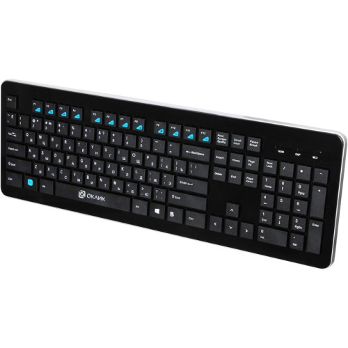 Клавиатура Oklick 870S черный USB беспроводная slim Multimedia