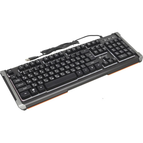 Клавиатура Oklick 710G BLACK DEATH черный/оранжевый USB Multimedia for gamer LED (476393)