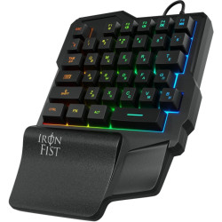 Игровой блок Oklick 701G IRON FIST черный USB for gamer LED (подставка для запястий) (1196590)