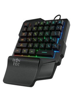 Игровой блок Oklick 701G IRON FIST черный USB for gamer LED (подставка для запястий) (1196590)