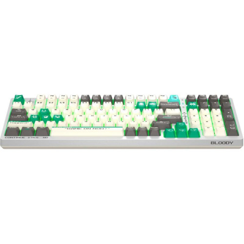 Клавиатура A4Tech Bloody S98 Pixels Green механическая белый/бежевый USB for gamer LED (S98)