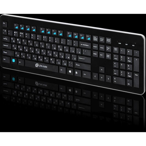 Клавиатура Oklick 870S черный USB беспроводная slim Multimedia