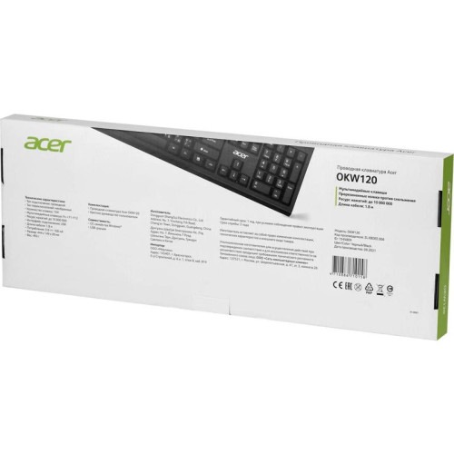 Клавиатура Acer OKW120 черный USB Multimedia (ZL.KBDEE.006)