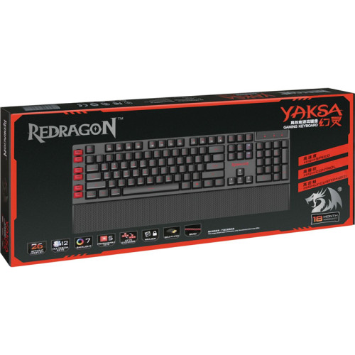 Redragon Проводная игровая клавиатура Yaksa RU,7цветов,26клавиш AntiGhost