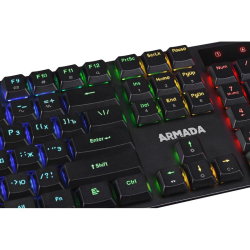 Клавиатура DEFENDER механическая игровая 104кн+Fn RGB черн./крас.свитчи Armada GK-004 45004
