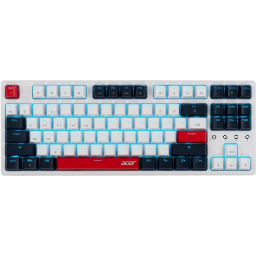 Клавиатура Acer OKR302 механическая белый USB беспроводная BT/Radio Multimedia for gamer для ноутбука LED (ZL.KBDEE.016)