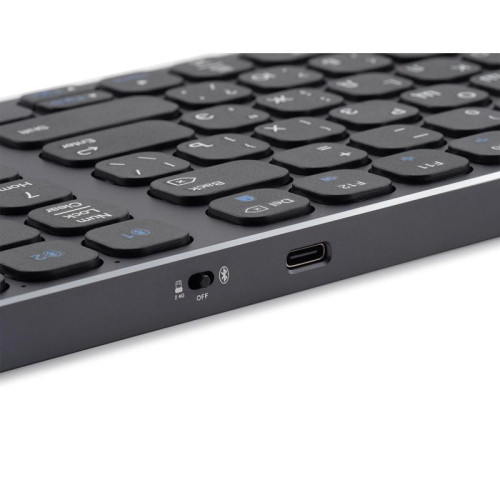 Клавиатура Oklick K767W серый/черный USB беспроводная BT/Radio slim Multimedia (2002135)