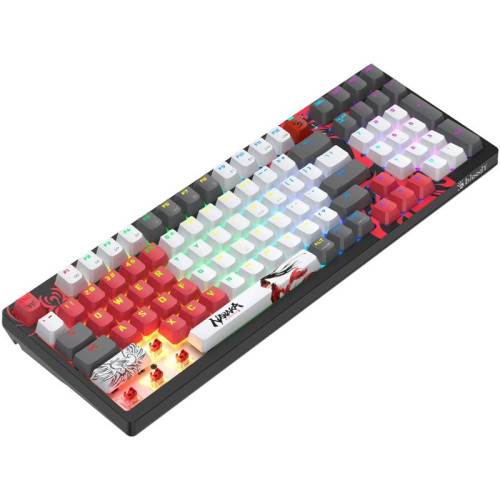 Клавиатура A4Tech Bloody WS98 Naraka механическая серый/красный USB беспроводная BT/Radio Multimedia for gamer LED (WS98)