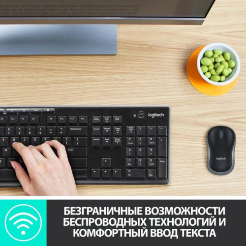 Беспроводная клавиатура + мышь MK270 RUS BLACK 920-003381 LOGITECH Беспроводная клавиатура + мышь MK270 RUS BLACK 920-003381 LOGITECH