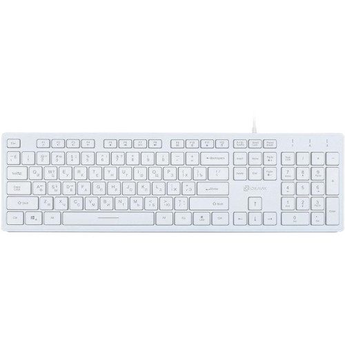 Клавиатура Oklick 550ML белый USB slim Multimedia LED