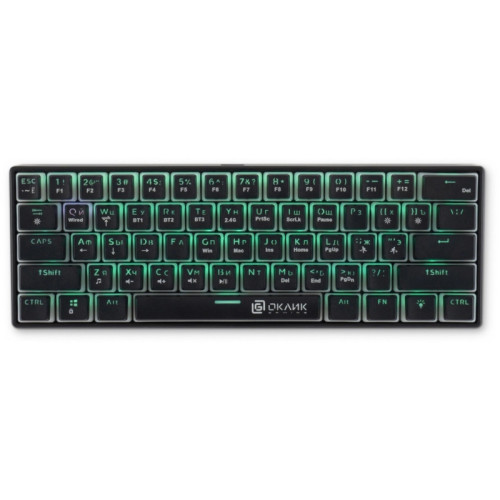Клавиатура Oklick K763W механическая черный USB беспроводная BT/Radio Multimedia for gamer LED (1920548)