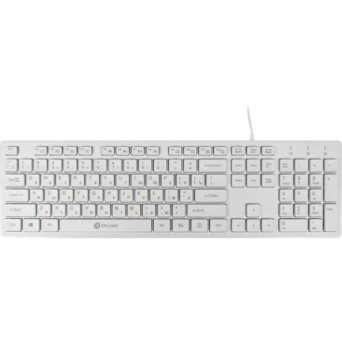Клавиатура Oklick 500M белый USB slim Multimedia